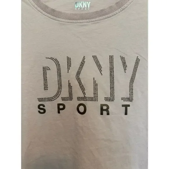 DKNY Sport Blush Pink Logo T Shirt Womens Size XL - Picture 3 of 7